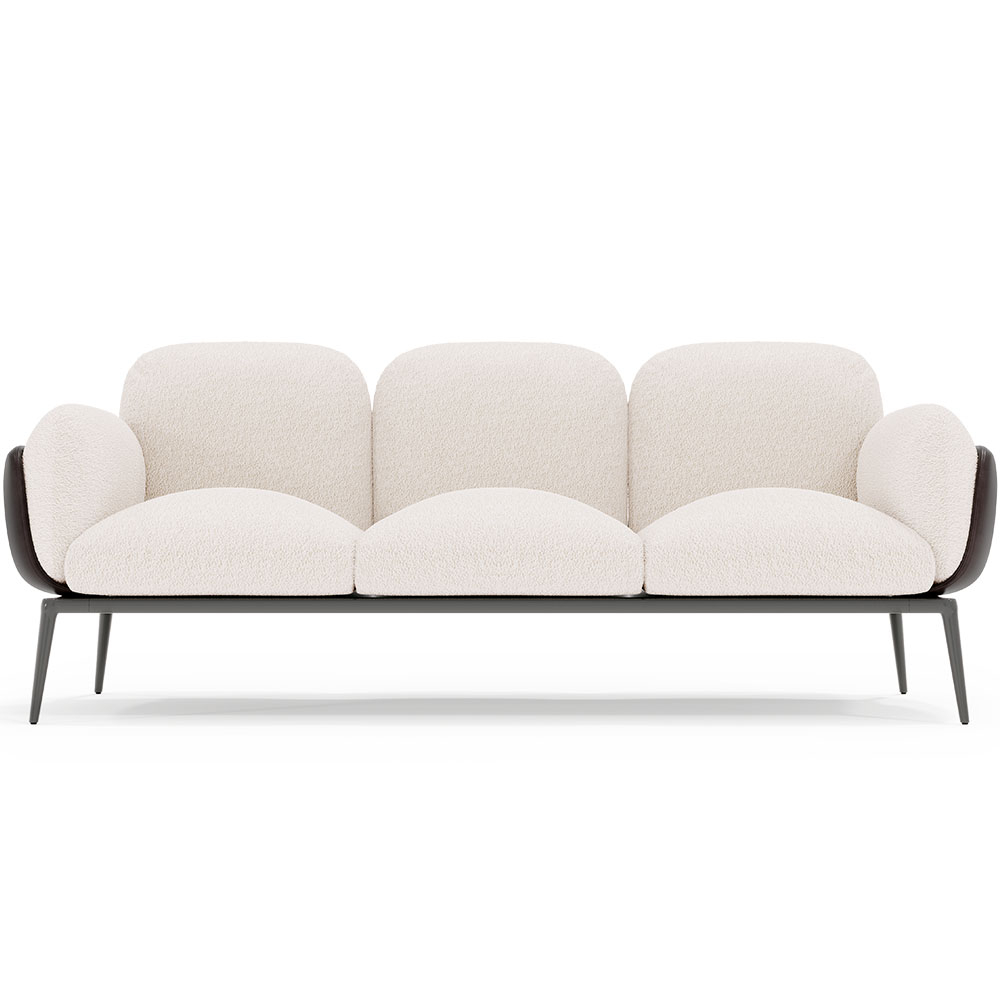  Buy 3-Seater Sofa - Upholstered in Bouclé Fabric - Vandan White 61024 - in the UK