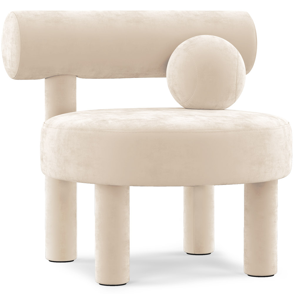  Buy  Armchair - Upholstered in Velvet - Klena Beige 60696 - in the UK