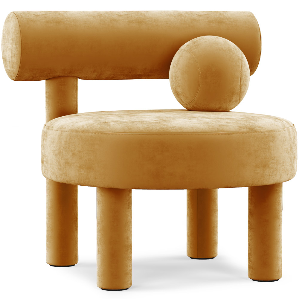  Buy  Armchair - Upholstered in Velvet - Klena Mustard 60696 - in the UK