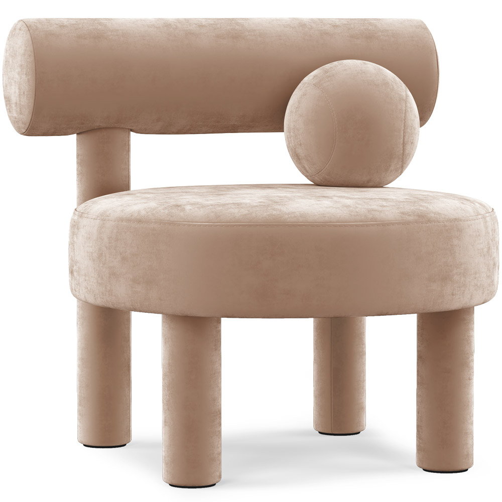  Buy  Armchair - Upholstered in Velvet - Klena Cream 60696 - in the UK