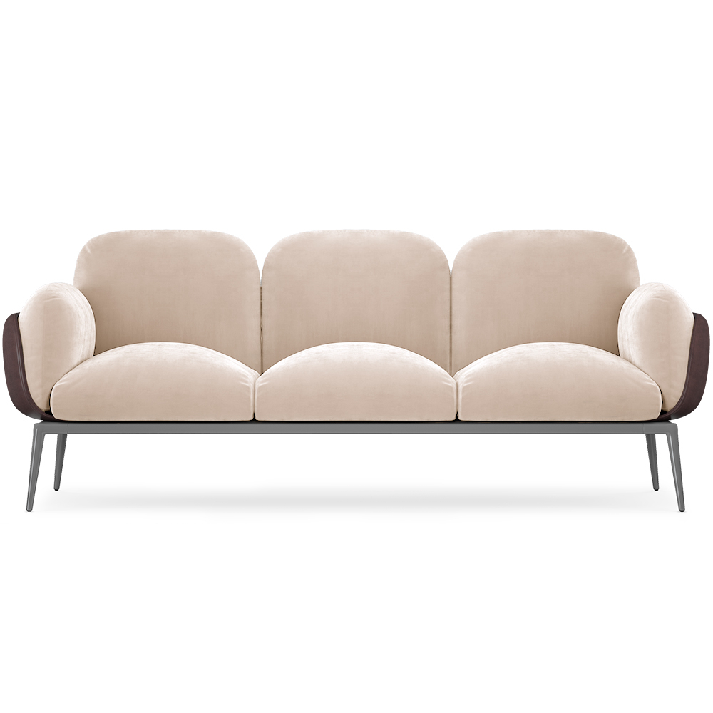  Buy 3-Seater Sofa - Upholstered in Velvet - Vandan Beige 60652 - in the UK