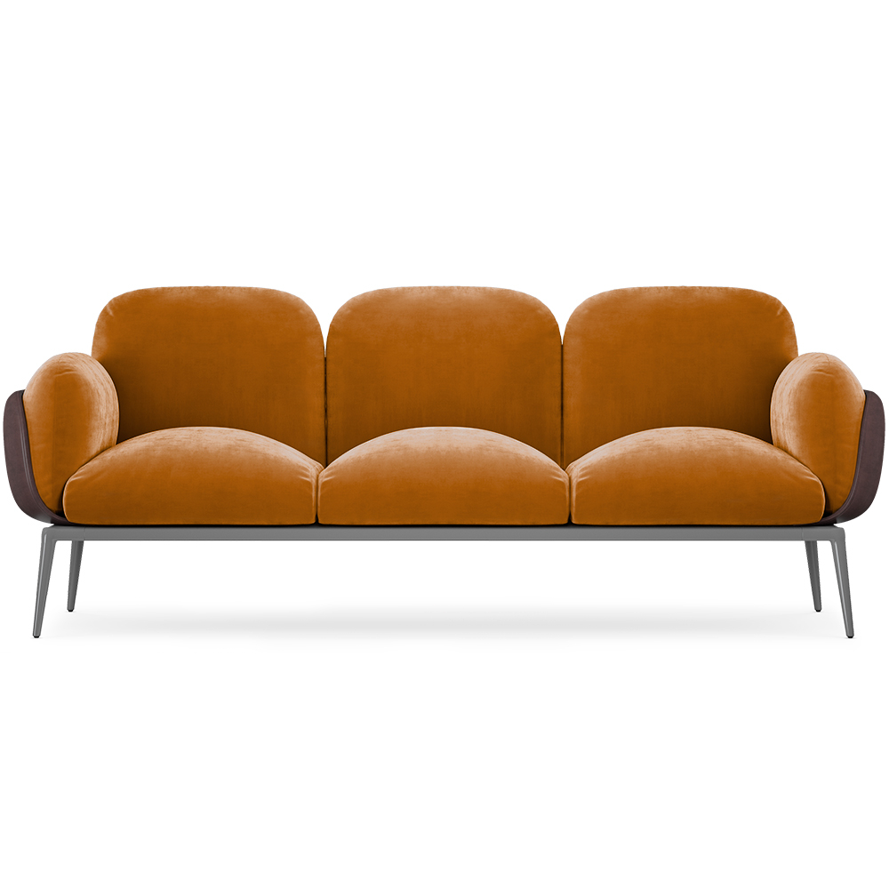  Buy 3-Seater Sofa - Upholstered in Velvet - Vandan Mustard 60652 - in the UK