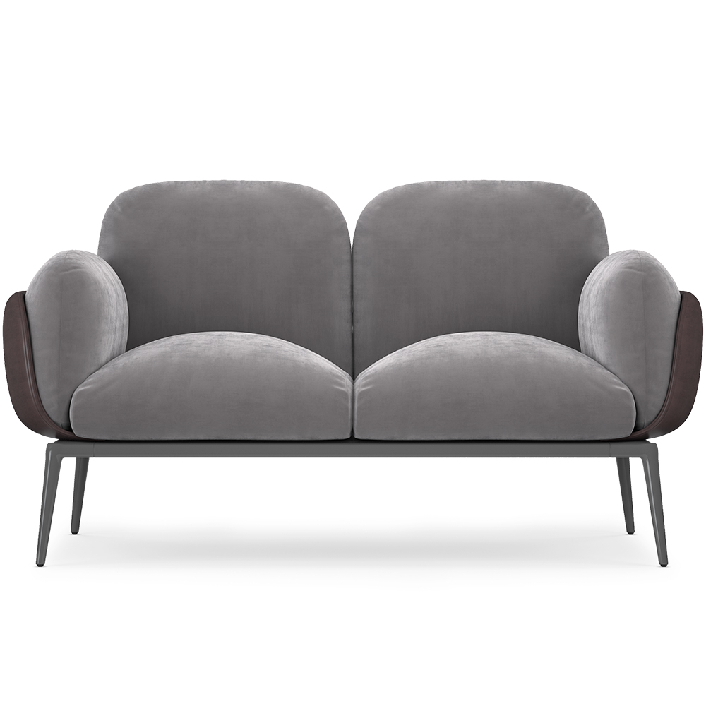 Buy 2-Seater Sofa - Upholstered in Velvet - Vandan Light grey 60651 - in the UK