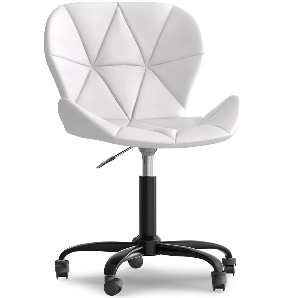 Office Chair with Wheels - Swivel Desk Chair - Upholstered in Faux Leather - Black Wito Frame image 8