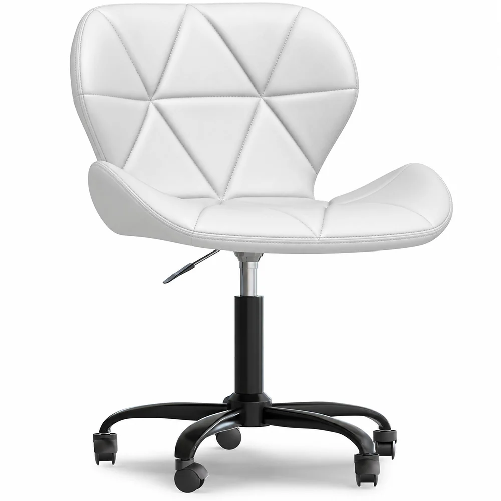 Office Chair with Wheels - Swivel Desk Chair - Upholstered in Faux Leather - Black Wito Frame image 8