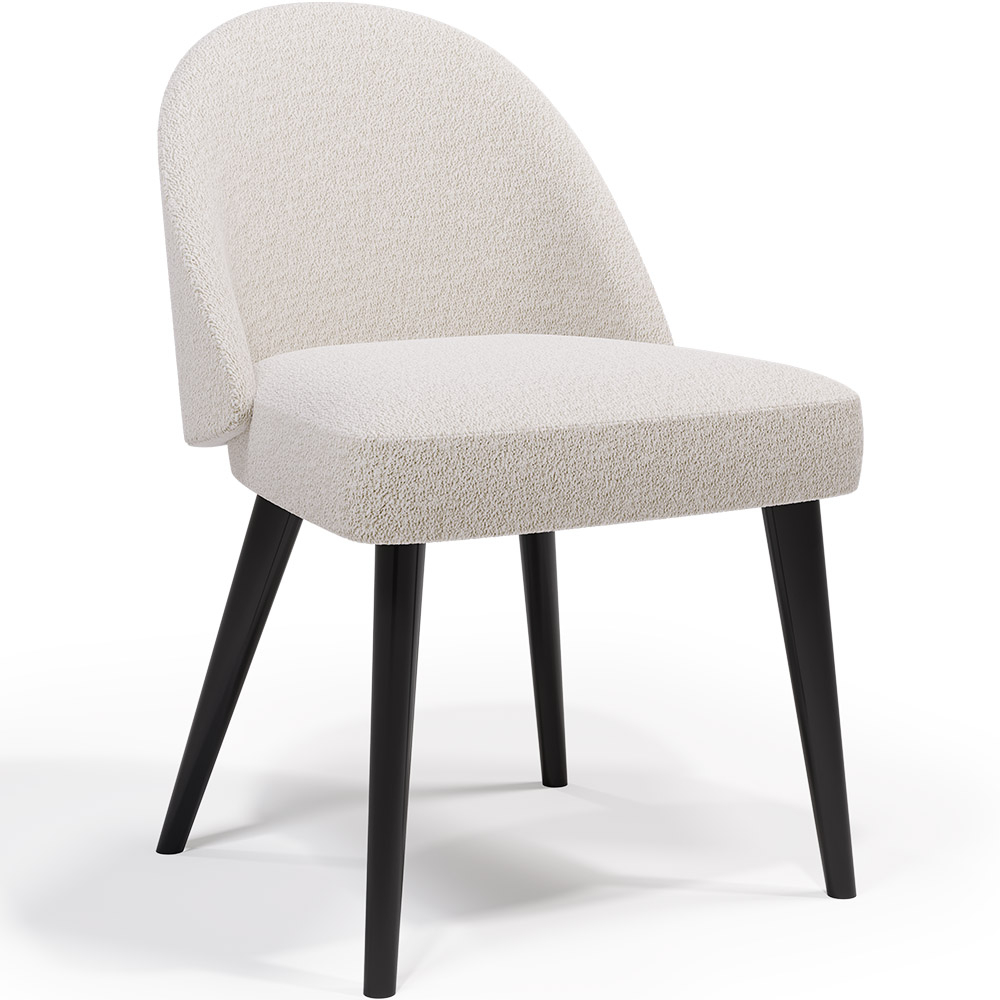  Buy Dining Chair - Upholstered in Bouclé Fabric - Grata White 61051 - in the UK