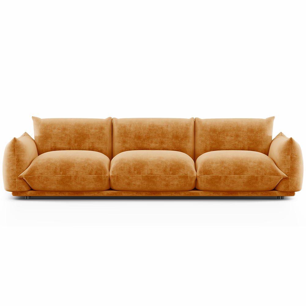  Buy 3-Seater Sofa - Velvet Upholstery - Wers Mustard 61013 - in the UK
