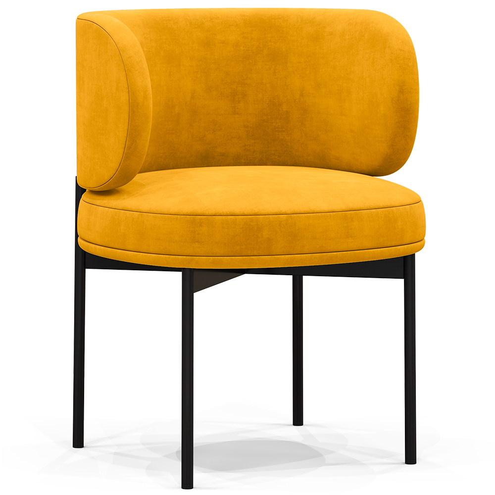  Buy Dining Chair - Upholstered in Velvet - Loraine Yellow 61007 - in the UK