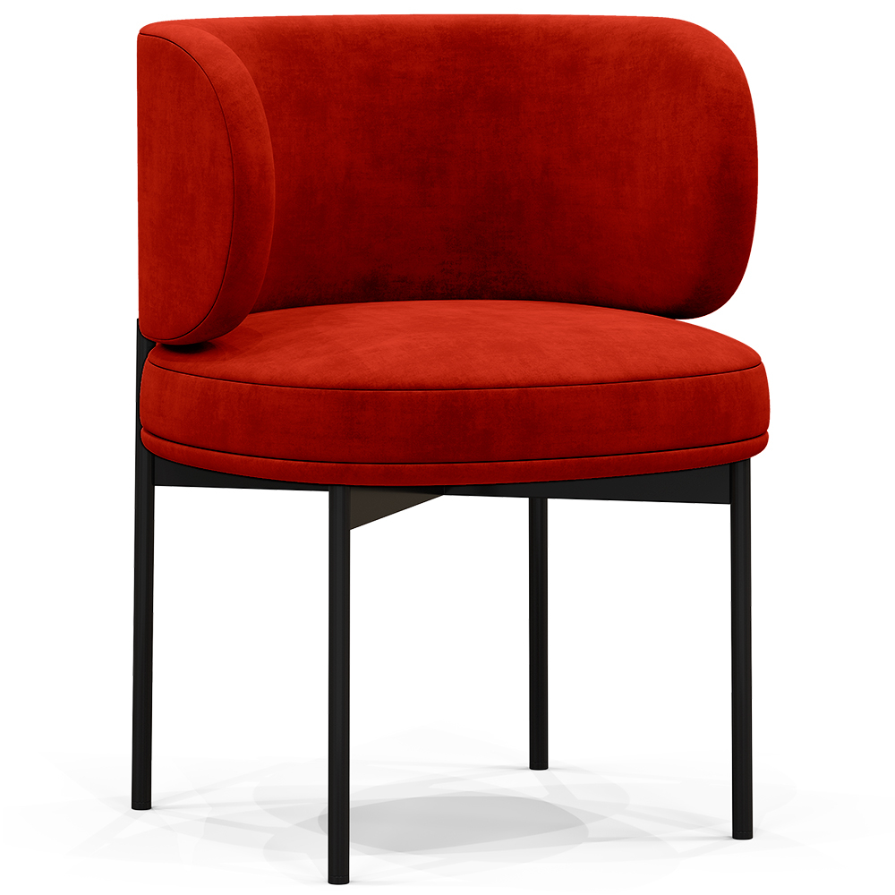  Buy Dining Chair - Upholstered in Velvet - Loraine Red 61007 - in the UK