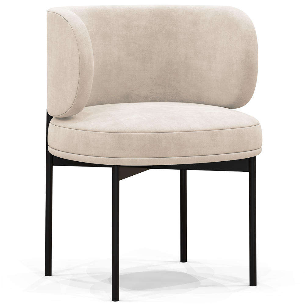  Buy Dining Chair - Upholstered in Velvet - Loraine Beige 61007 - in the UK