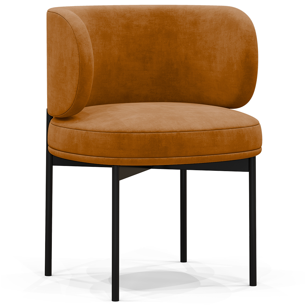  Buy Dining Chair - Upholstered in Velvet - Loraine Mustard 61007 - in the UK
