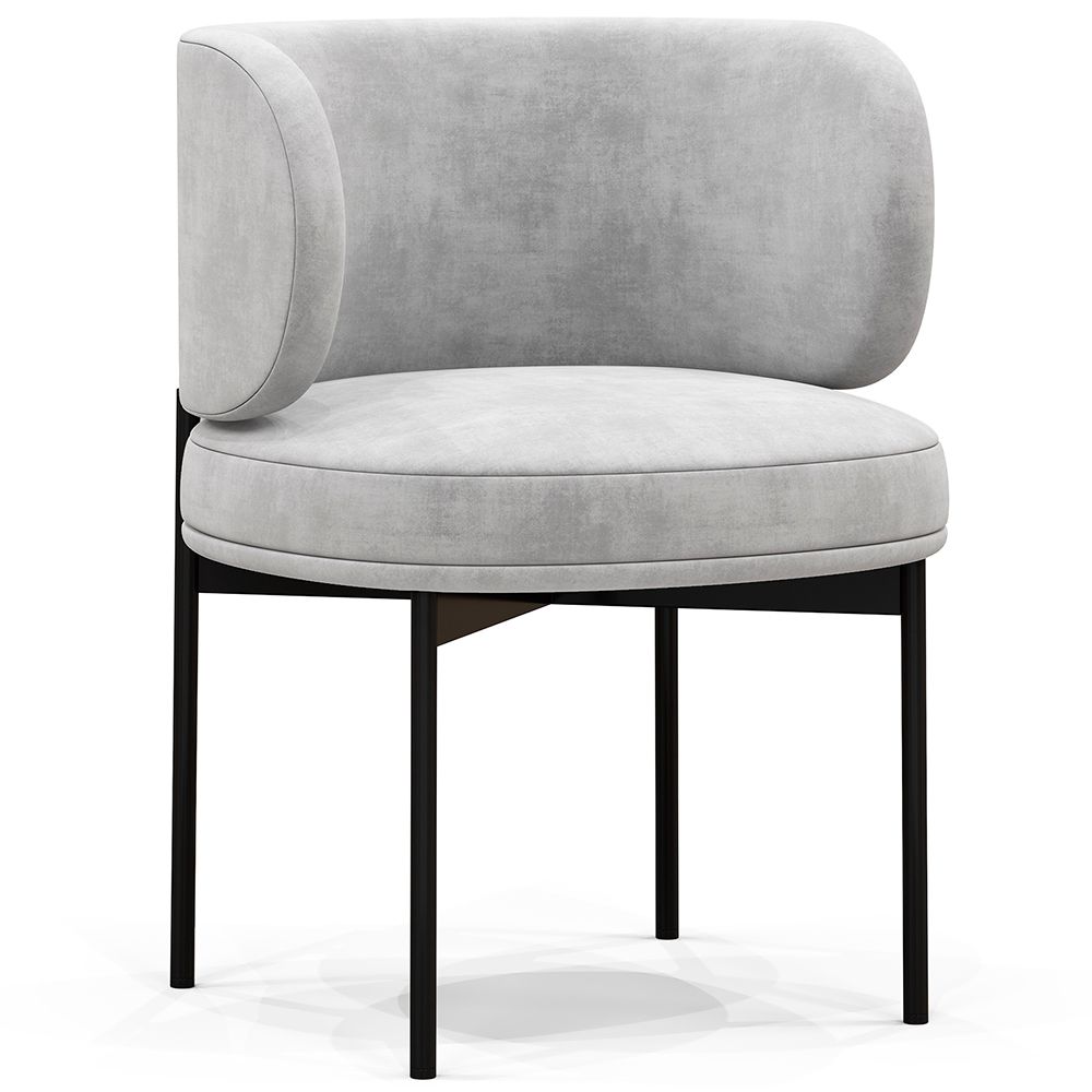  Buy Dining Chair - Upholstered in Velvet - Loraine Light grey 61007 - in the UK