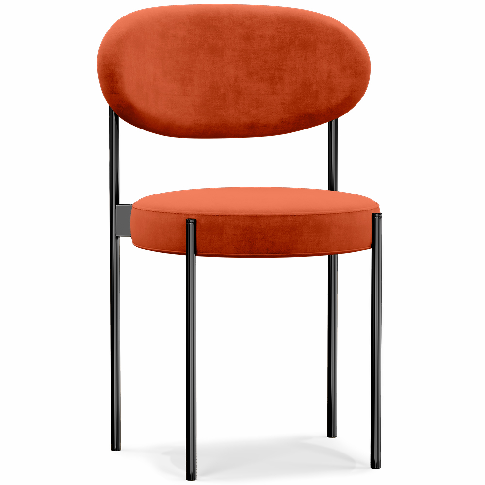  Buy Dining Chair - Upholstered in Velvet - Black Metal - Margot Brick 61003 - in the UK