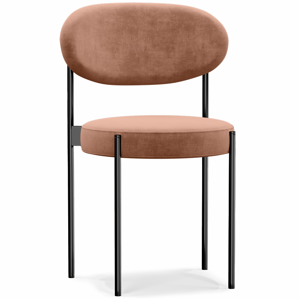  Buy Dining Chair - Upholstered in Velvet - Black Metal - Margot Cream 61003 - in the UK