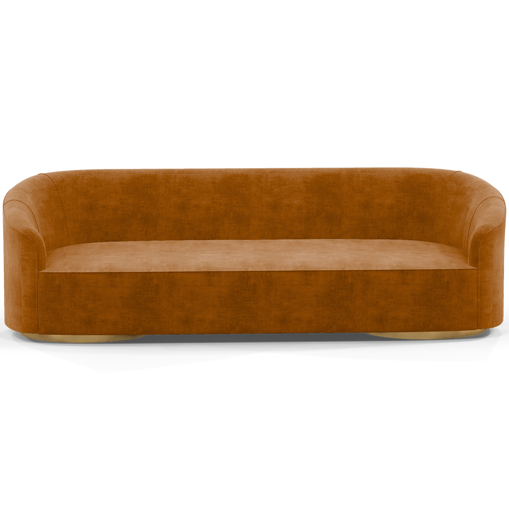 Buy 4/5-Seater Velvet Upholstered Sofa - Herina Mustard 60649 - in the UK
