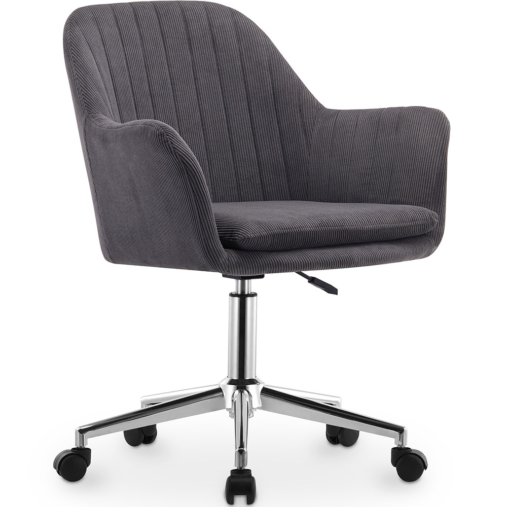  Buy Swivel Office Chair with Armrests - Lumby Light grey 61145 - in the UK
