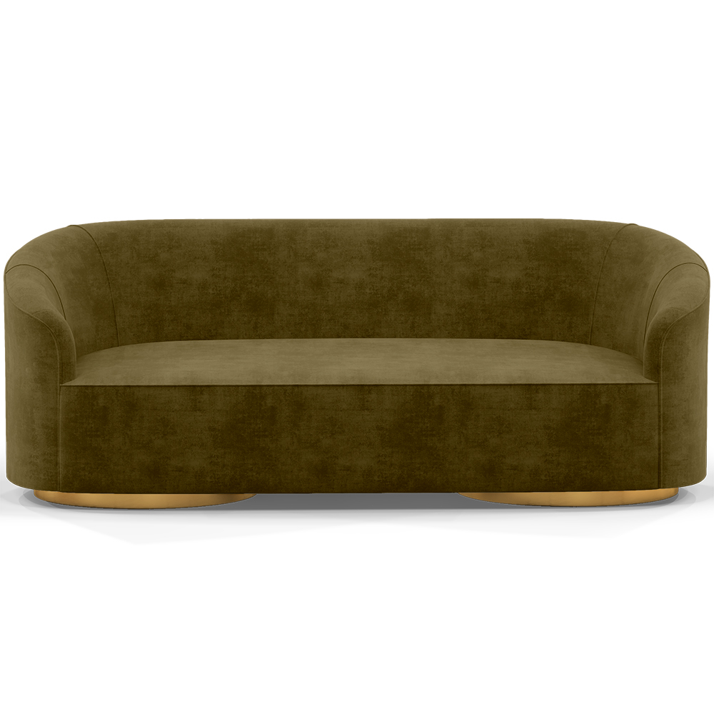  Buy 3/4-Seater Velvet Upholstered Sofa - Herina Olive 60648 - in the UK