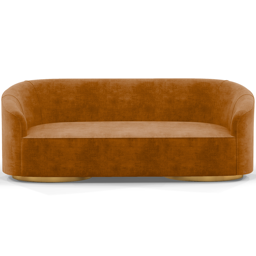  Buy 3/4-Seater Velvet Upholstered Sofa - Herina Mustard 60648 - in the UK