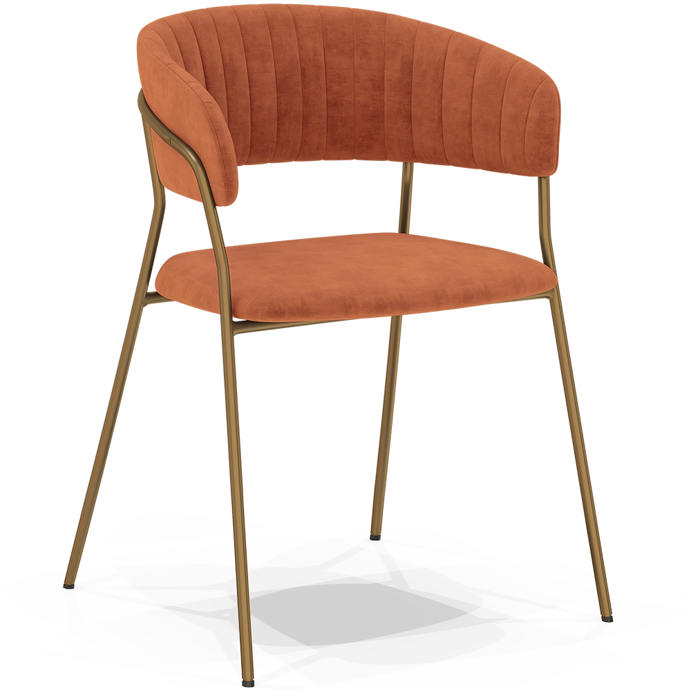  Buy Dining chair - Upholstered in Velvet - Gruna Reddish orange 61147 - in the UK