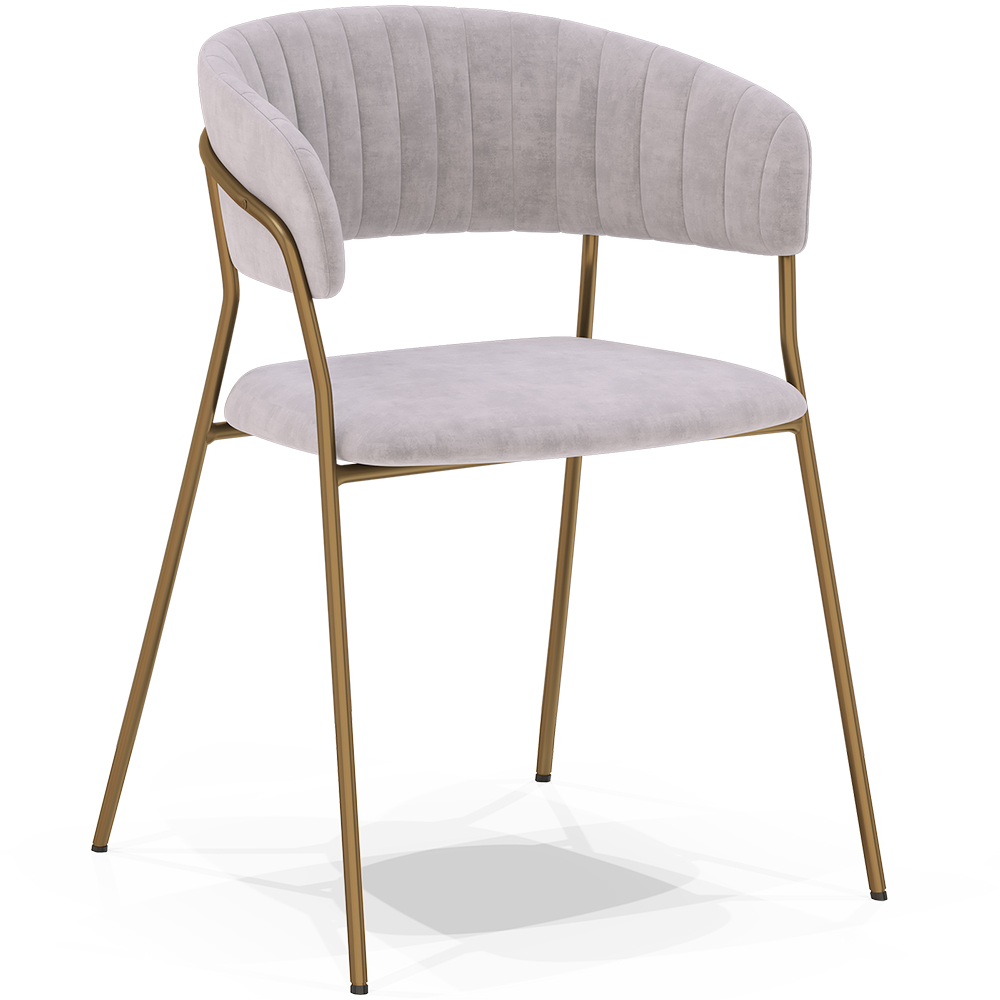  Buy Dining chair - Upholstered in Velvet - Gruna Light grey 61147 - in the UK