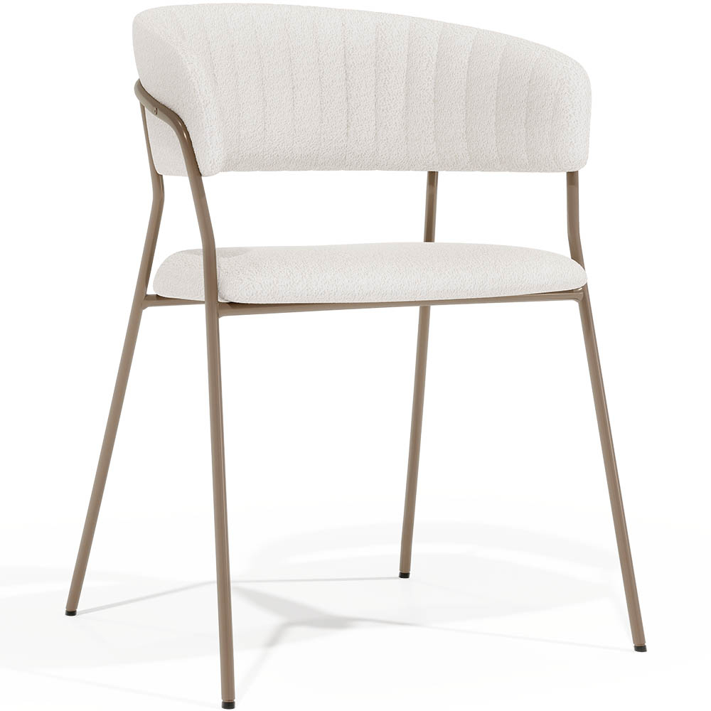  Buy Dining chair - Upholstered in Bouclé Fabric - Gruna White 61148 - in the UK