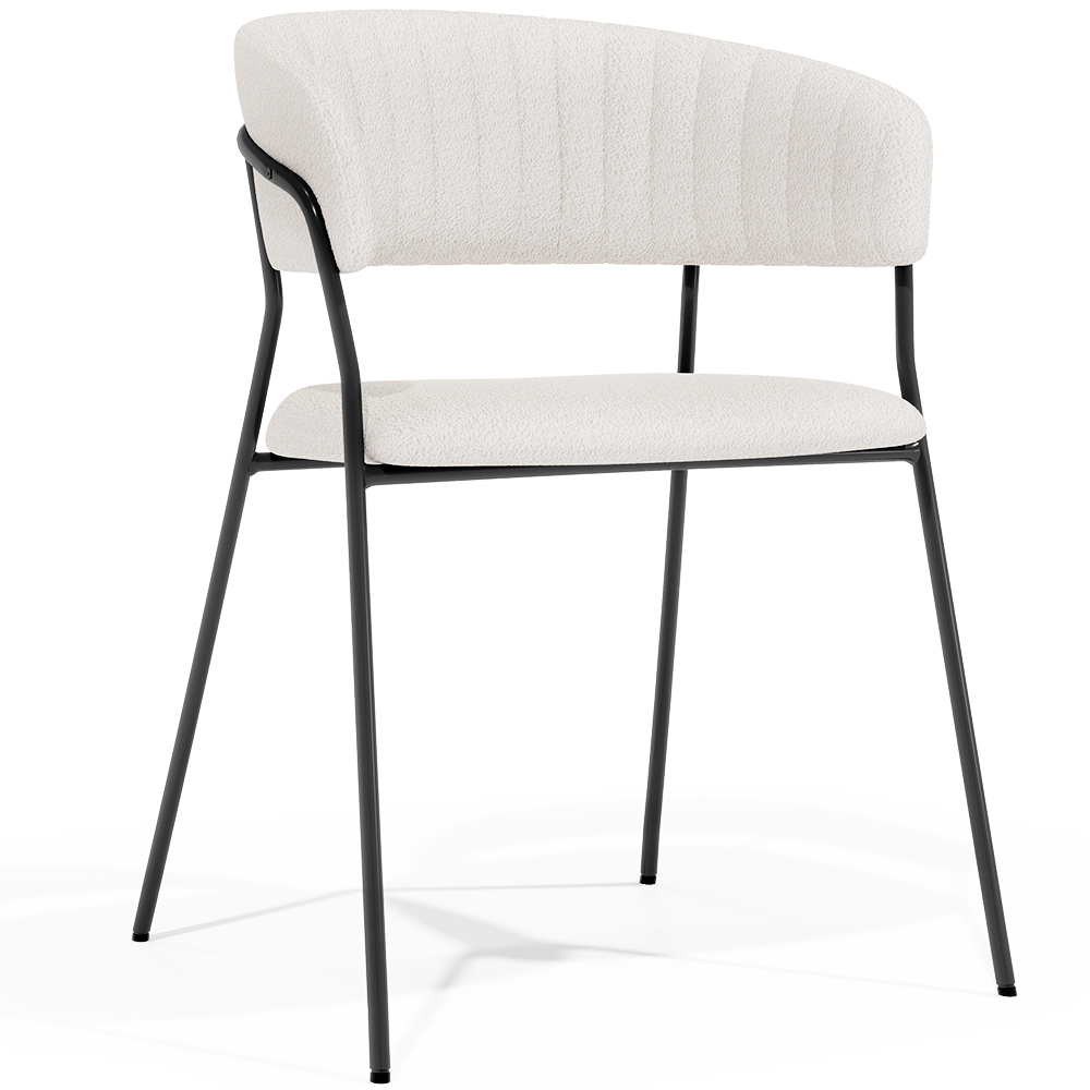  Buy Dining chair - Upholstered in Bouclé Fabric - Gruna White 61149 - in the UK