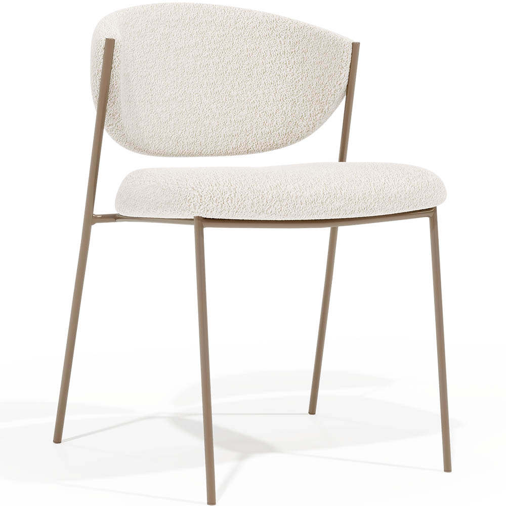  Buy Dining chair - Upholstered in Bouclé Fabric - Seda White 61150 - in the UK