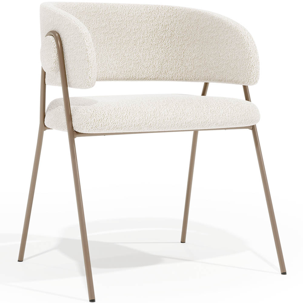  Buy Dining chair - Upholstered in Bouclé Fabric - Charke White 61152 - in the UK