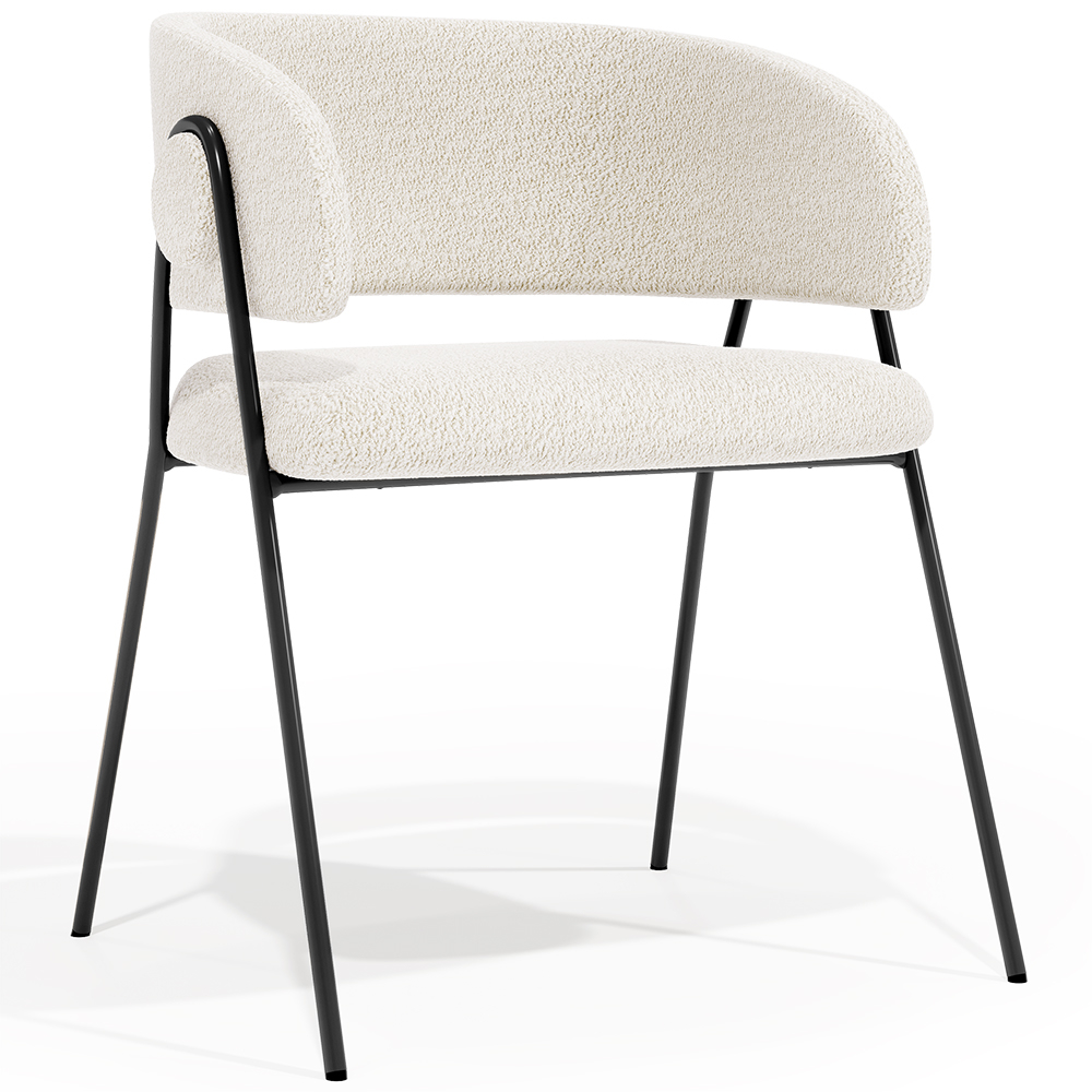  Buy Dining chair - Upholstered in Bouclé Fabric - Charke White 61153 - in the UK