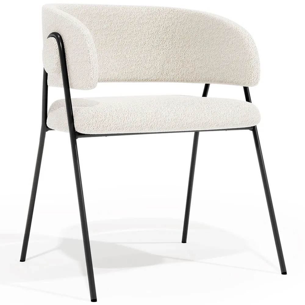 Dining chair - Upholstered in Bouclé Fabric - Charke image 8