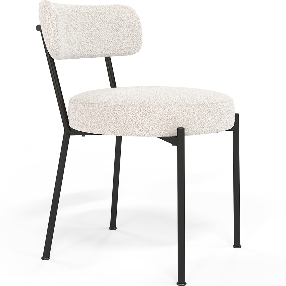  Buy Dining Chair - Upholstered in Bouclé Fabric - Raga White 61154 - in the UK