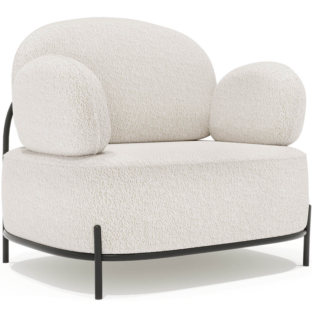  Buy Design armchair - Upholstered in bouclé fabric - Baman White 61156 - in the UK