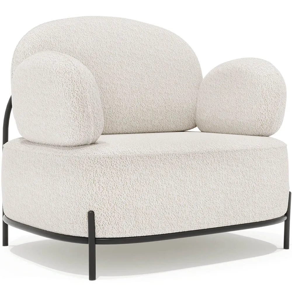 Design armchair - Upholstered in bouclé fabric - Baman image 8