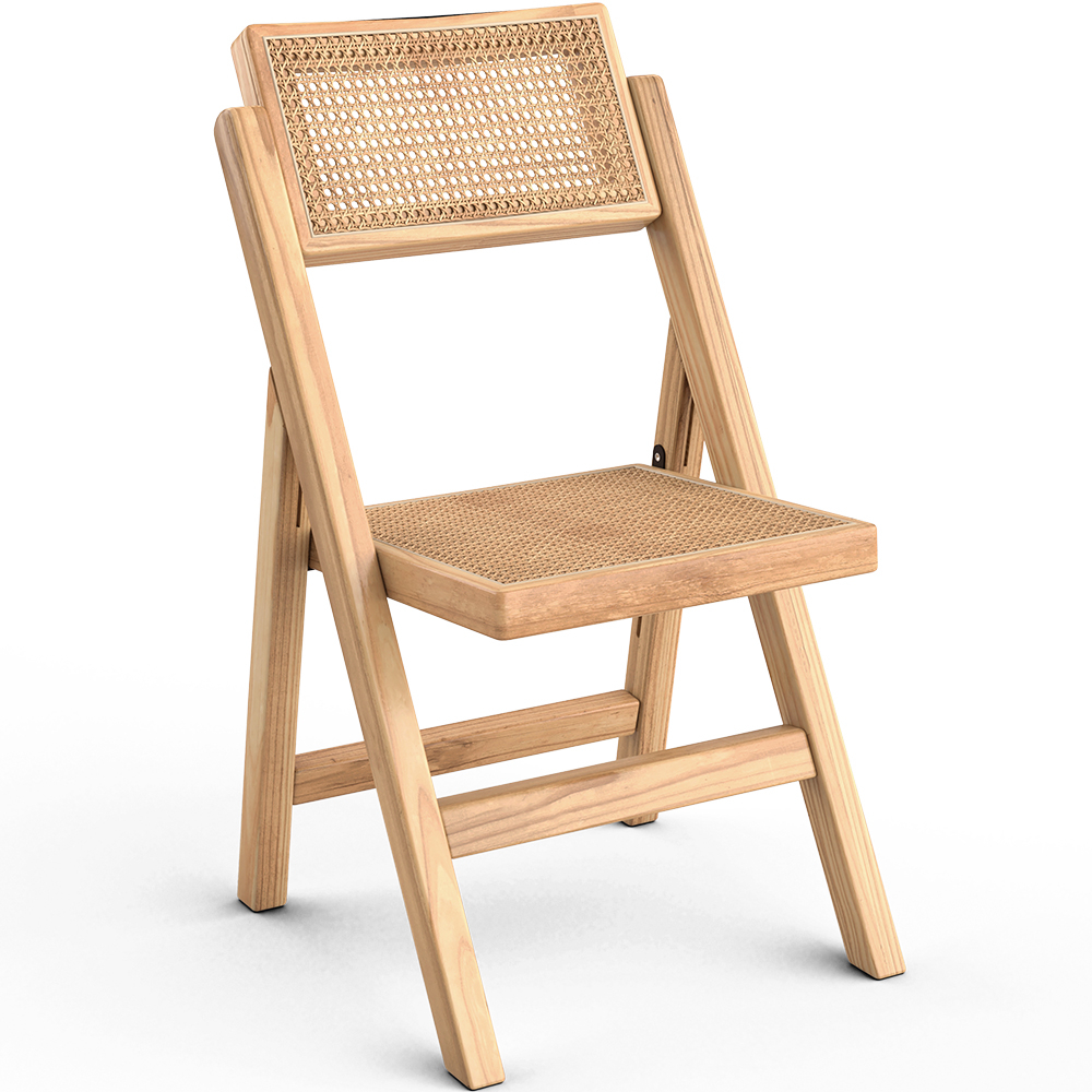 Buy Folding Wooden Rattan Dining Chair - Umbra Natural wood 61157 - in the UK