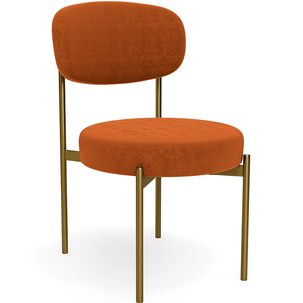  Buy Dining Chair - Upholstered in Velvet - Golden metal - Dahe Orange 61166 - in the UK