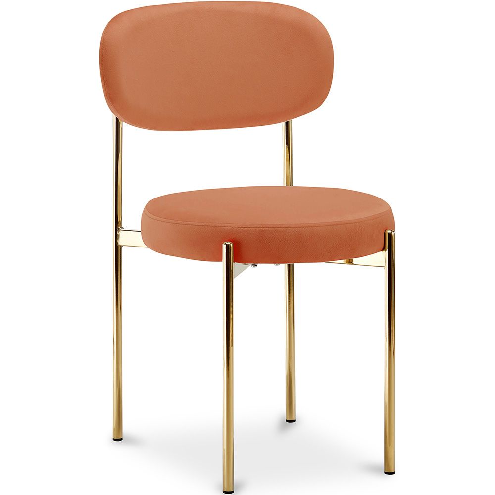 Dining Chair - Upholstered in Velvet - Golden metal - Dahe image 8