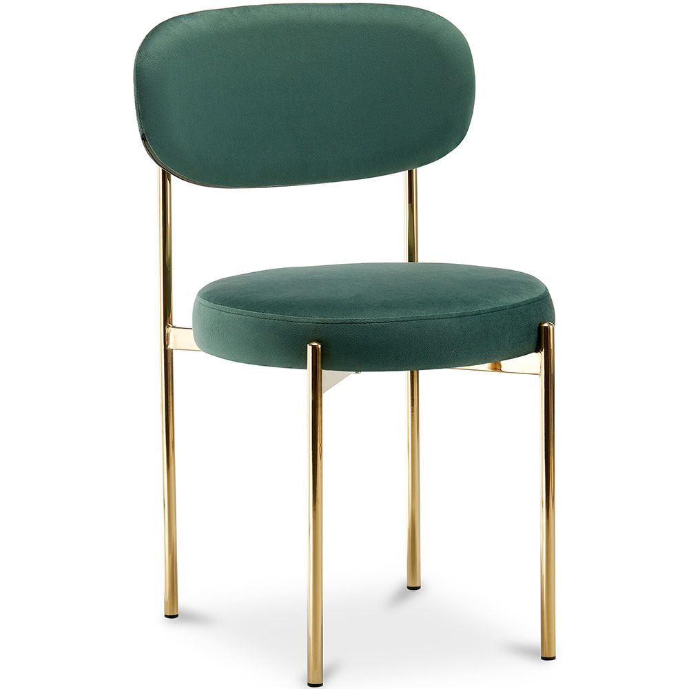 Dining Chair - Upholstered in Velvet - Golden metal - Dahe image 8