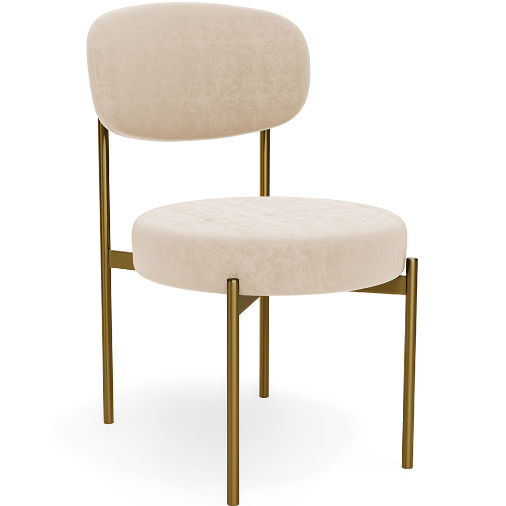  Buy Dining Chair - Upholstered in Velvet - Golden metal - Dahe Beige 61166 - in the UK