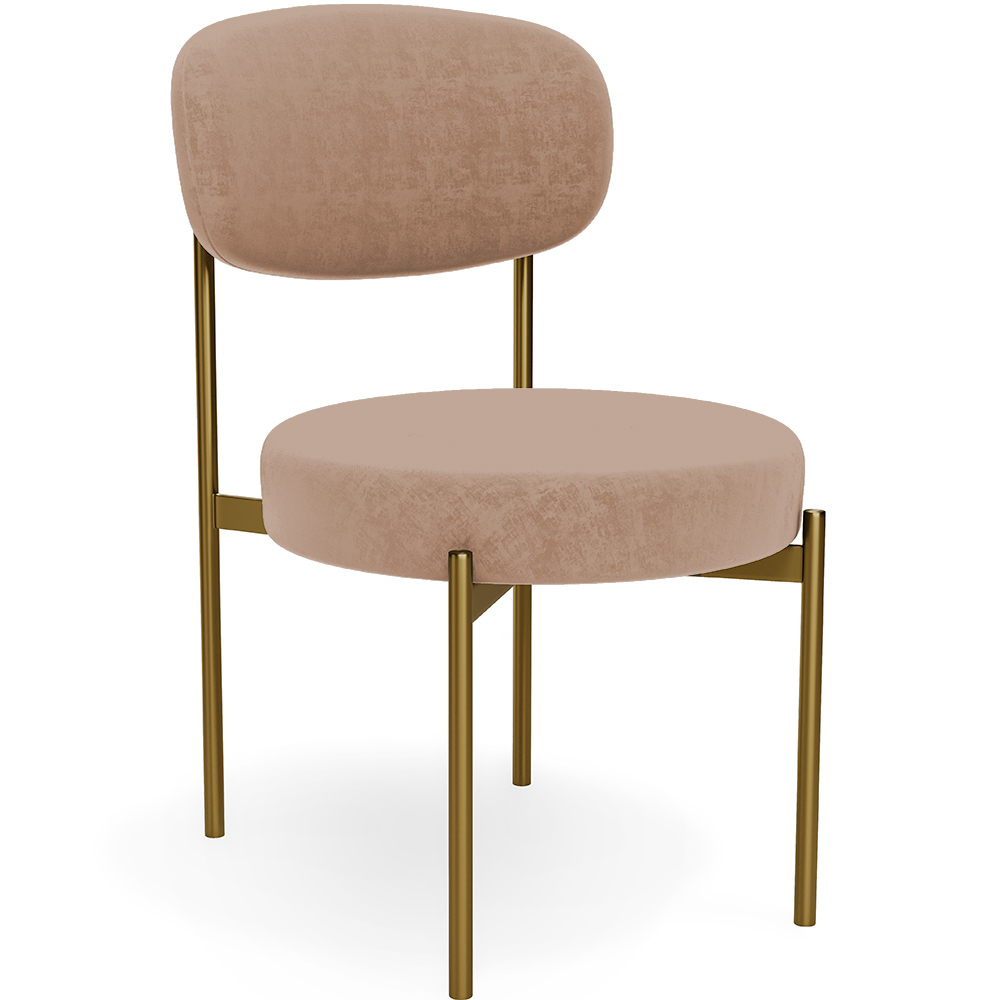  Buy Dining Chair - Upholstered in Velvet - Golden metal - Dahe Cream 61166 - in the UK