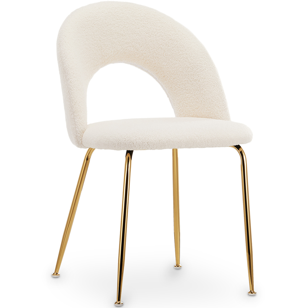  Buy Dining Chair - Upholstered in Bouclé Fabric - Amarna White 61167 - in the UK