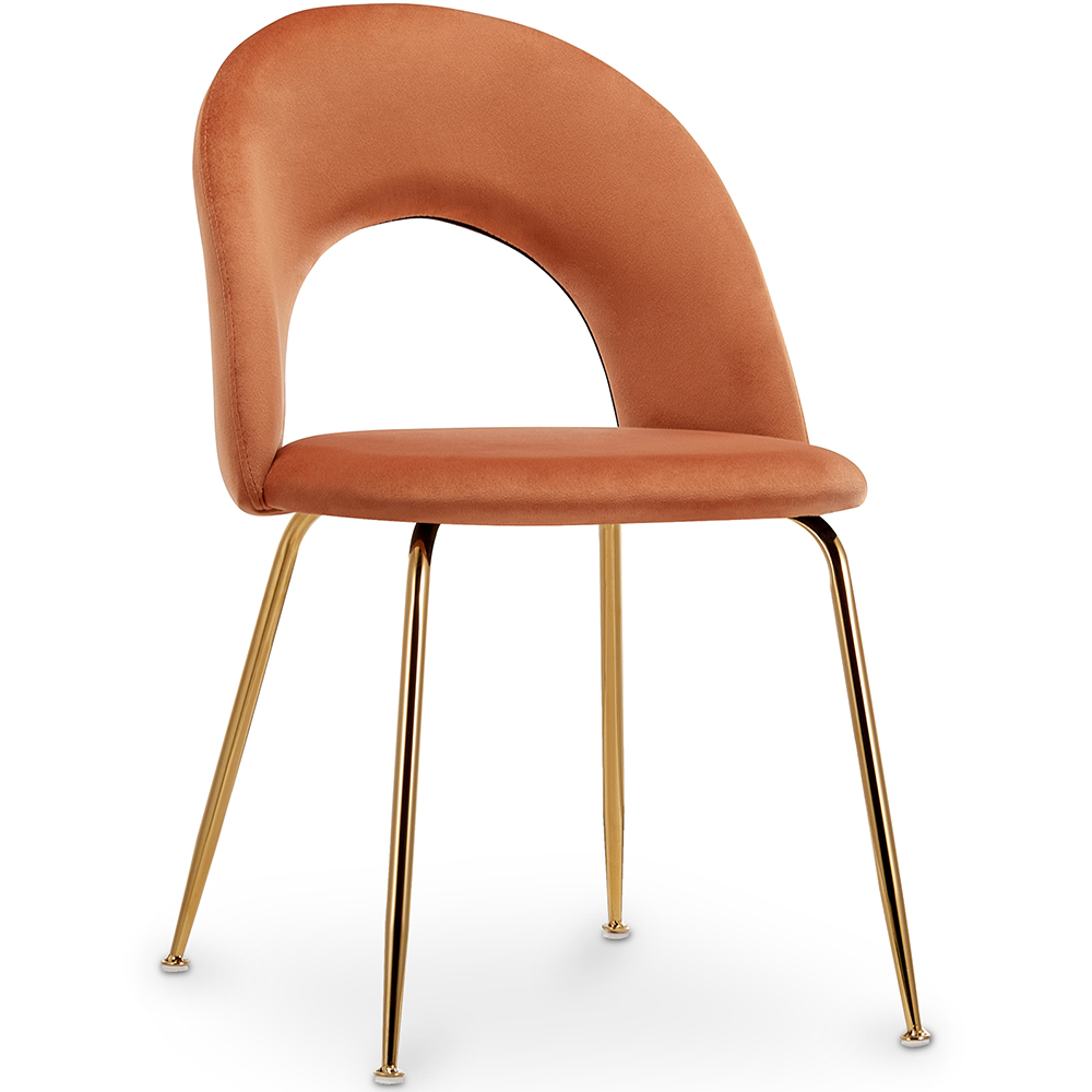  Buy Dining Chair - Upholstered in Velvet - Amarna Orange 61168 - in the UK