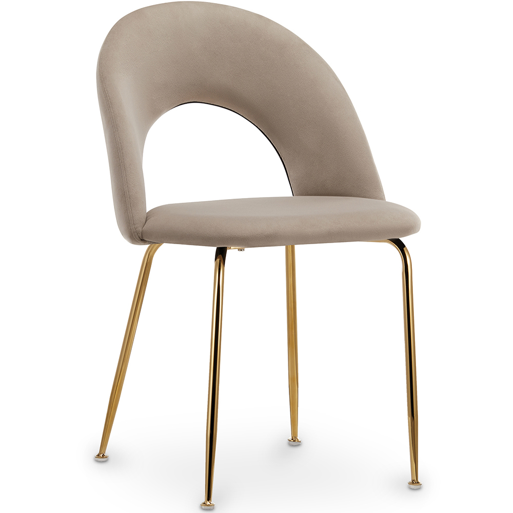  Buy Dining Chair - Upholstered in Velvet - Amarna Beige 61168 - in the UK