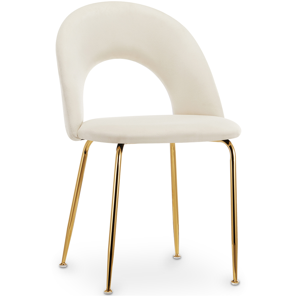  Buy Dining Chair - Upholstered in Velvet - Amarna Cream 61168 - in the UK