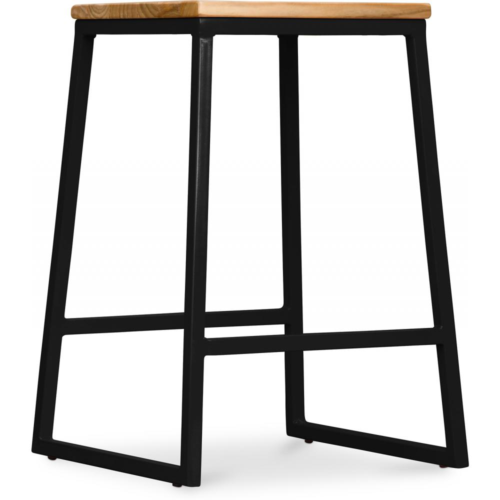  Buy Industrial Design Bar Stool - Wood & Metal - 60cm - Big Boy Black 58422 - in the UK