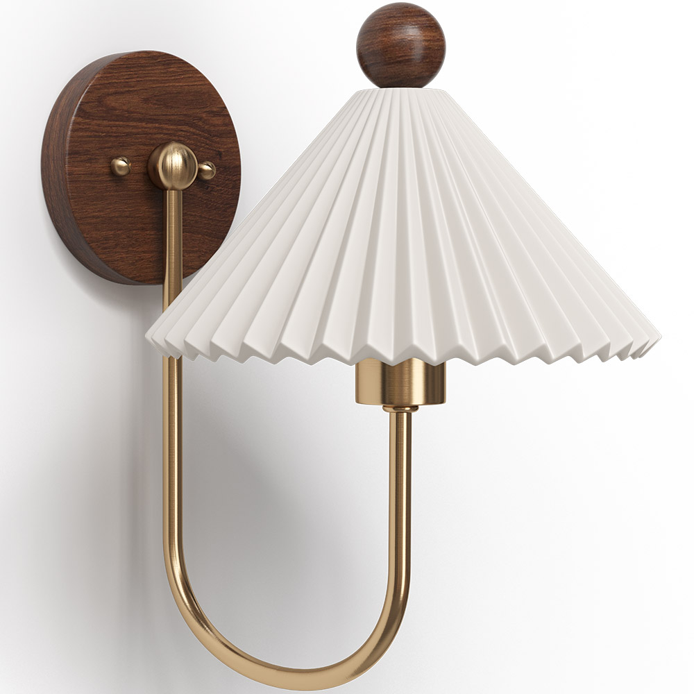  Buy Wall Lamp Aged Gold - Vintage Wall Sconce - Leig White 61213 - in the UK