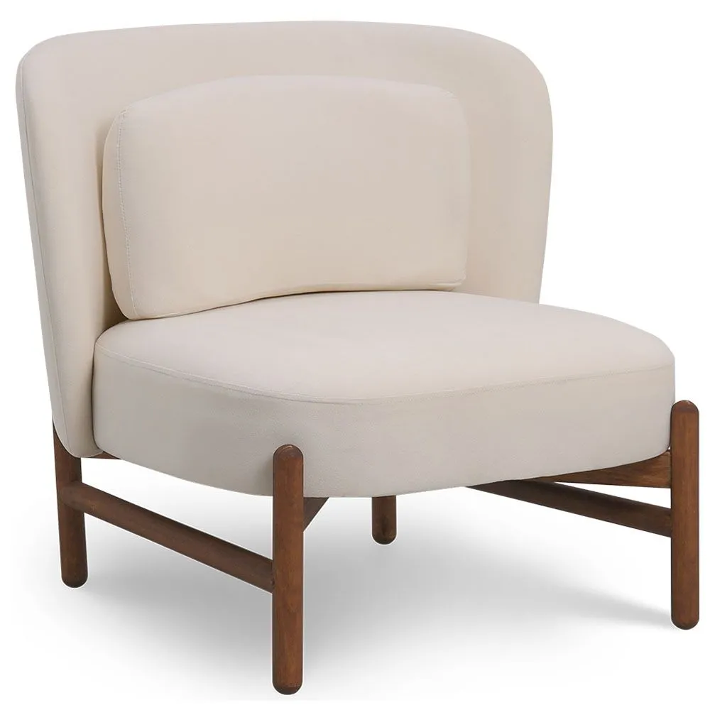 Velvet Upholstered Armchair with Wood - Brina image 8