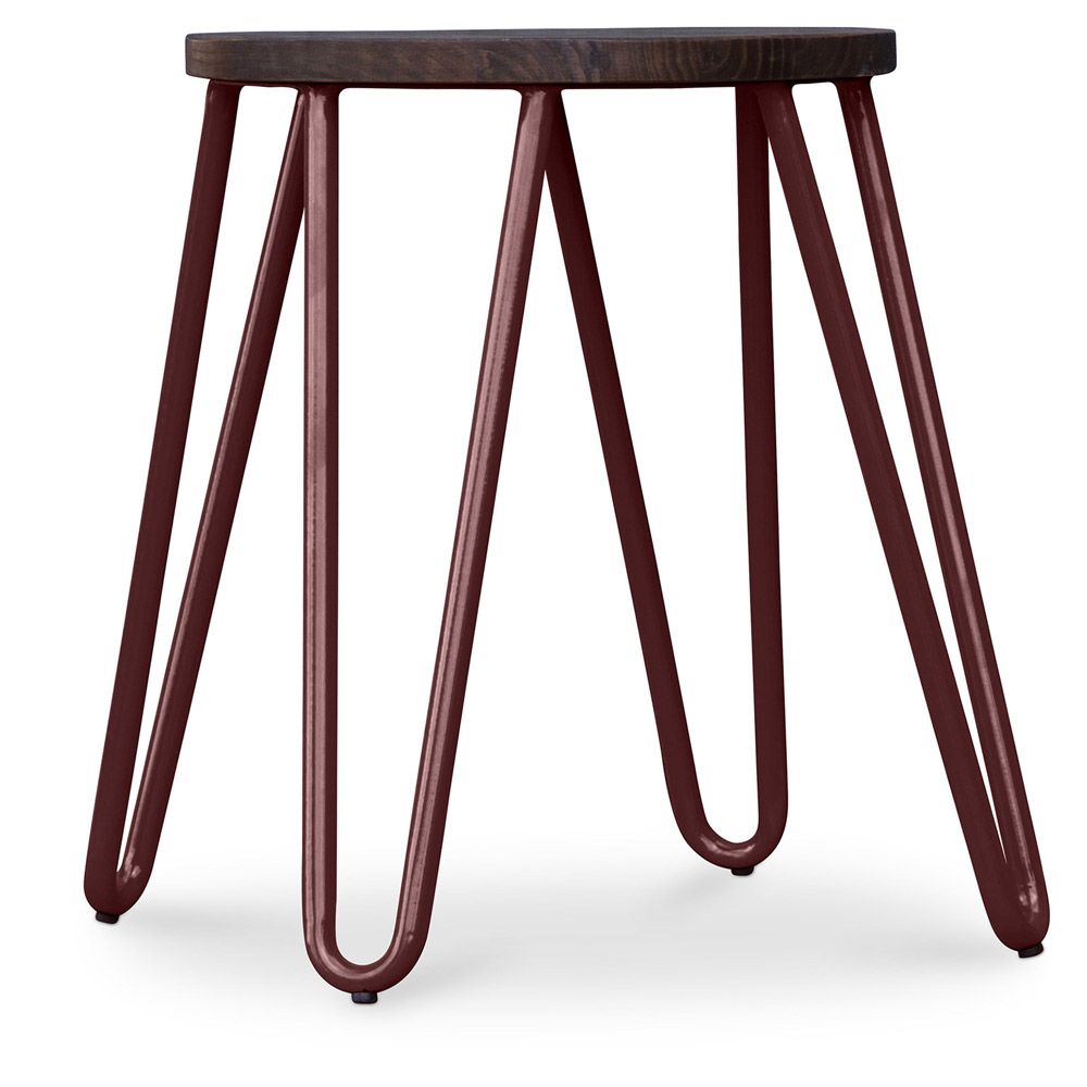 Hairpin Stool - 42cm - Dark wood and metal image 8