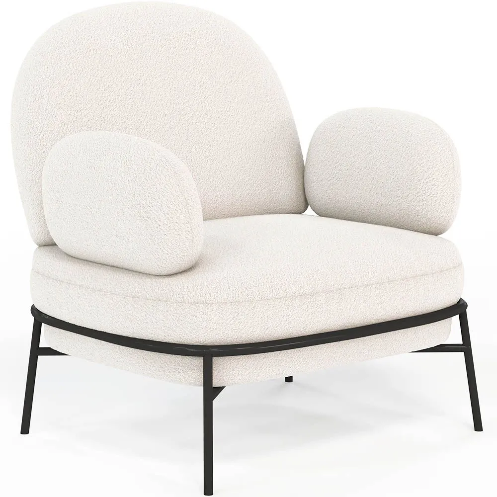 Designer Armchair - Upholstered in Bouclé Fabric - Alia image 8