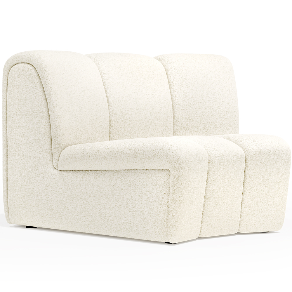  Buy Curved Module Sofa - Upholstered in Bouclé Fabric - Herrindon White 61248 - in the UK