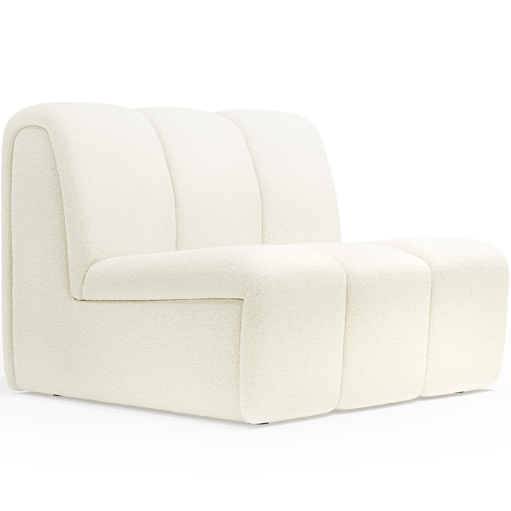  Buy Straight Module Sofa - Upholstered in Bouclé Fabric - Herrindon White 61249 - in the UK